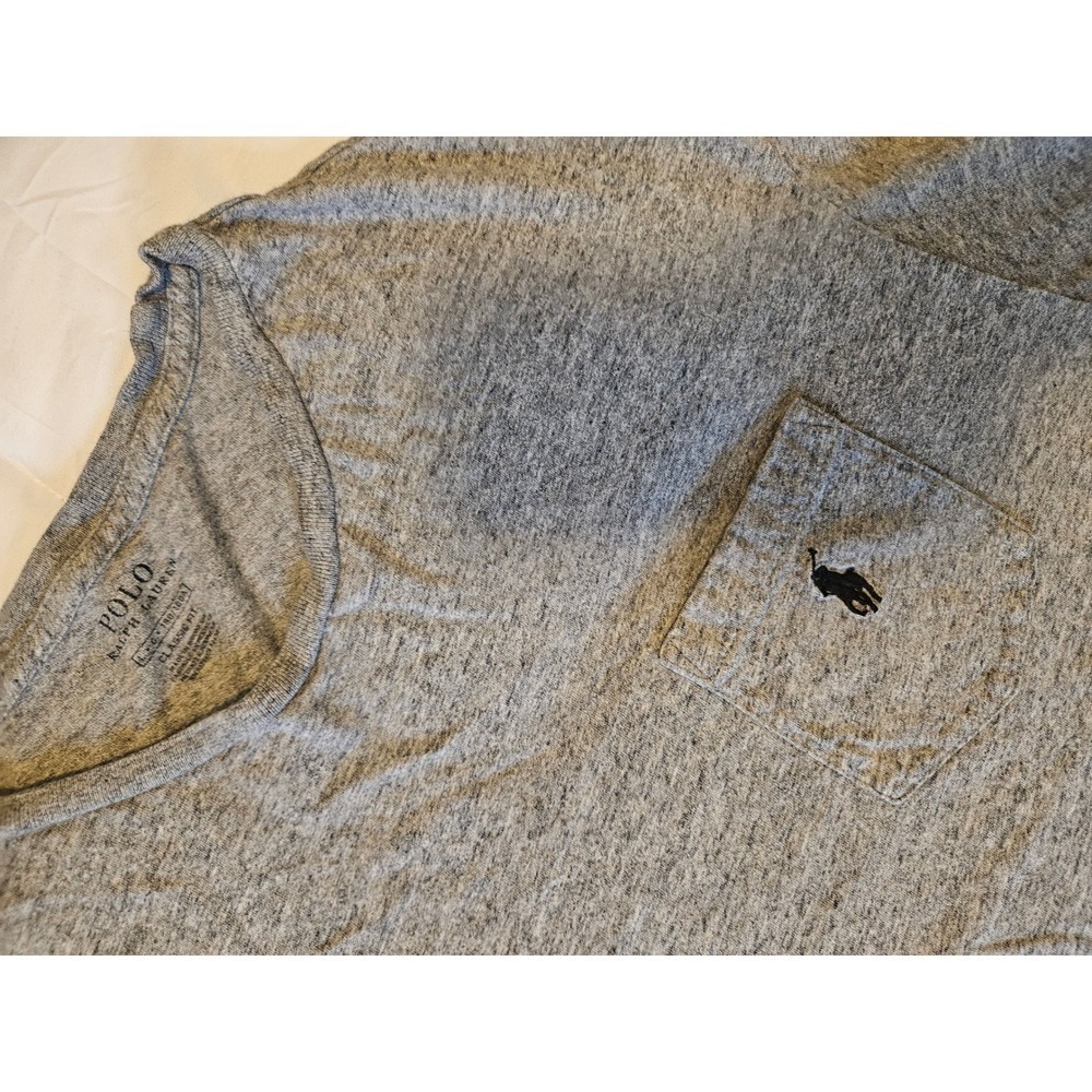 Polo Ralph Lauren Mens Classic Fit Pocket T-Shirt Grey Heather Cotton XL